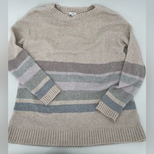 **SOLD** j jill Sweater Size Small - Cozy Neutral Colors Striped Cotton Blend